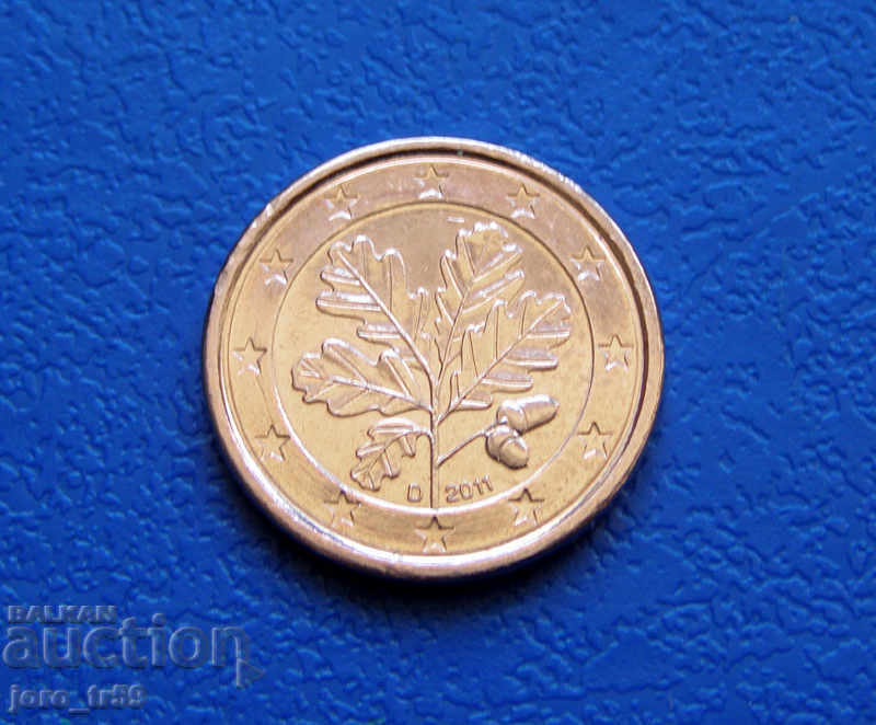 Германия 1 евроцент Euro cent 2011 D