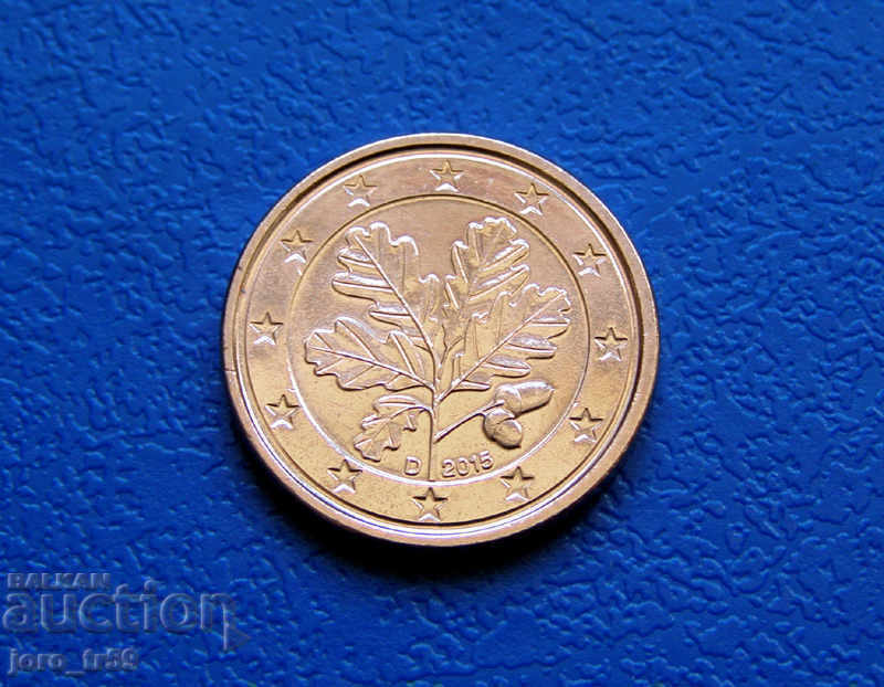 Германия 1 евроцент Euro cent 2015 D