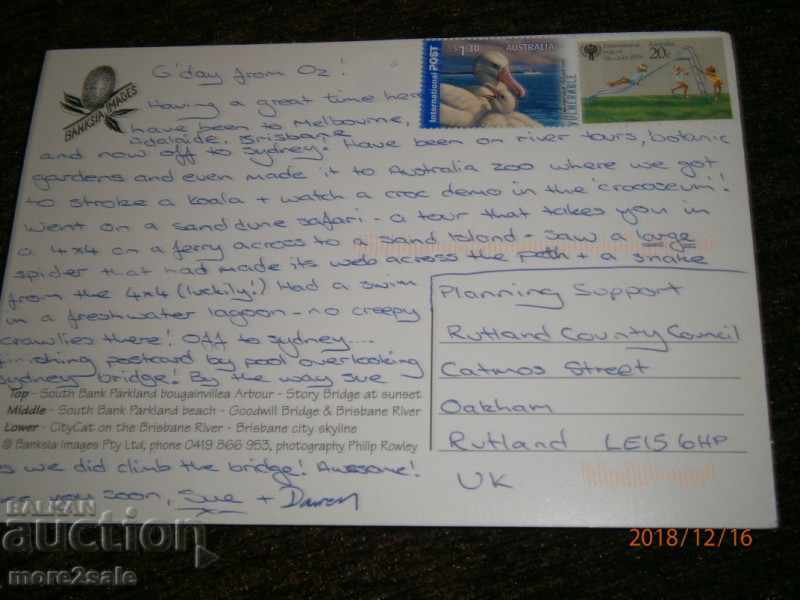 Postcard - BRISBANE - QUEENSLAND - AUSTRALIA - TRAVEL with price 0.60 BGN | € 0.31