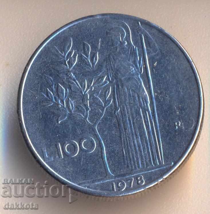 Италия 100 лири 1978 година