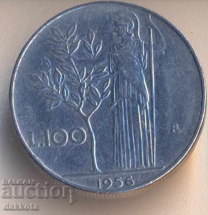 Италия 100 лири 1956 година