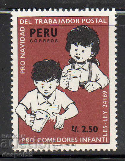 1986. Peru. Ajutor pentru familiile muncitorilor poștali.