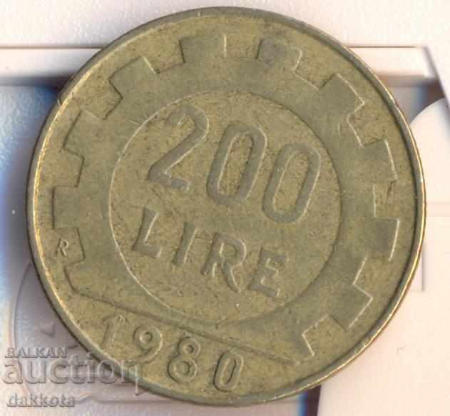 Италия 200 лири 1980 година