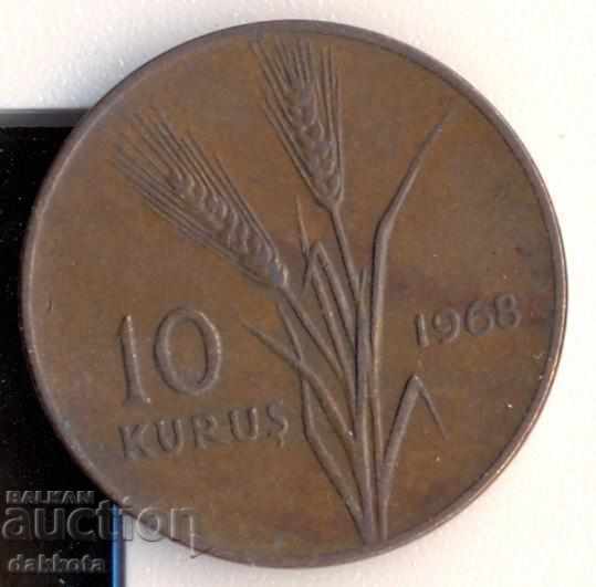 Турция 10 куруш 1968 година