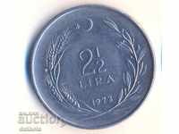 Turcia 2 1/2 lire sterline 1973 an