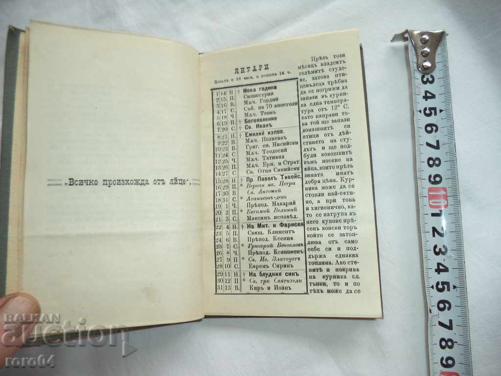Livrarea ZIUA CALENDARULUI PENTRU 1906 - K. ILIEV - 1906