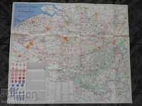 Παλιός χάρτης τουριστών του Βελγίου / Belgique-1974