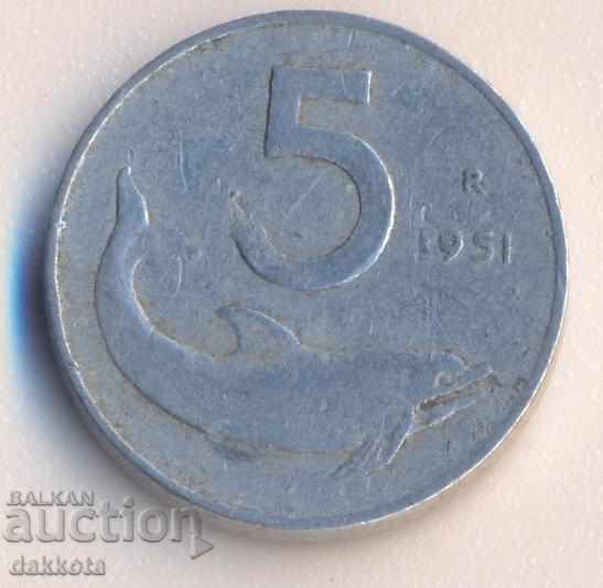 Ιταλία 5 λίρες το 1951