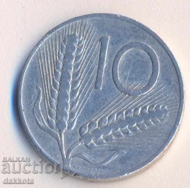 Италия 10 лири 1955 година