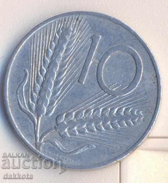 Италия 10 лири 1956 година