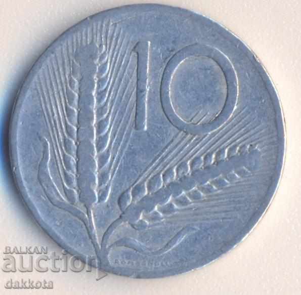 Италия 10 лири 1953 година