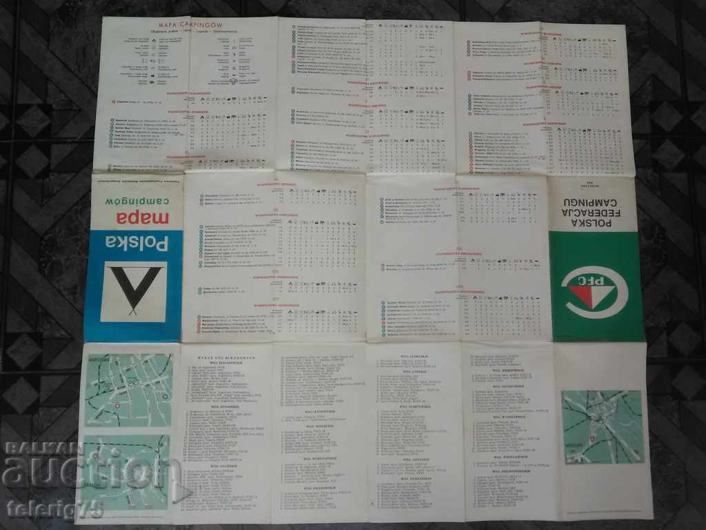 Old Tourist Camp Sitemap of Poland / Polska-1969 with price 15.00 BGN | € 7.67