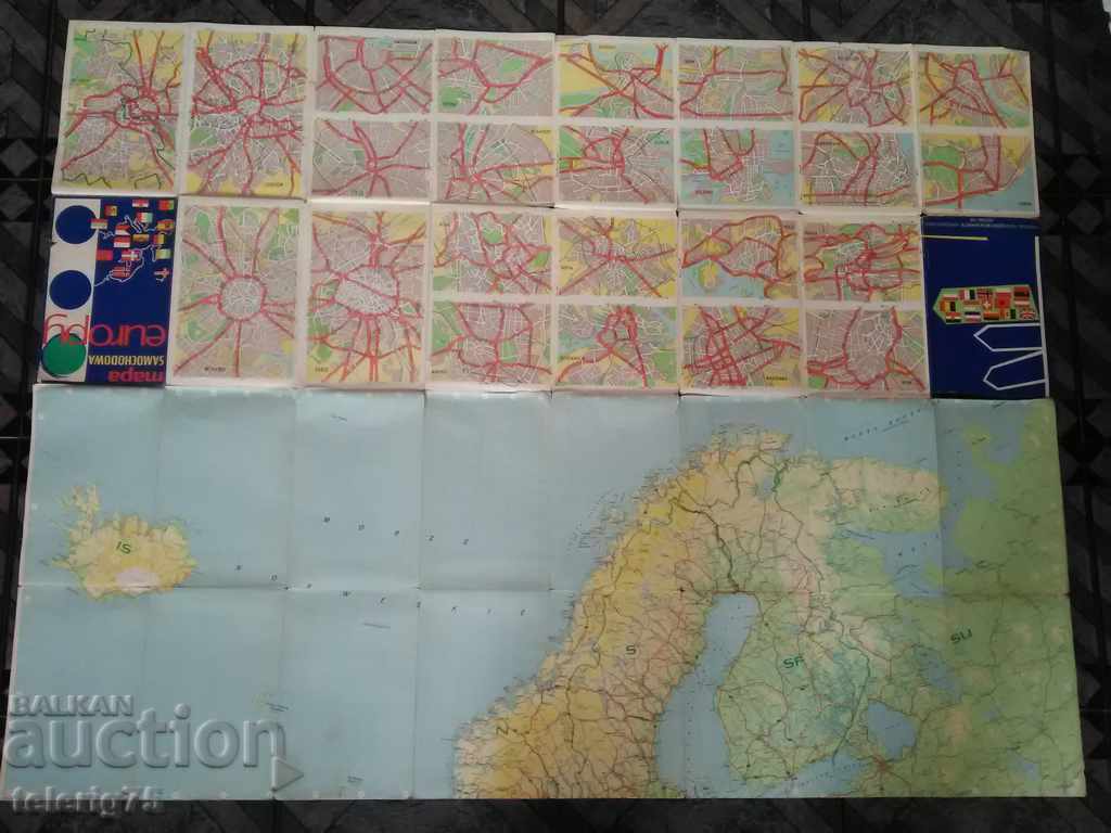 Μεγάλο παλιό χάρτη αυτοκινήτων της Ευρώπης / Europa-1974 με τιμή 15.00 BGN | € 7.67 Μεγάλο παλιό χάρτη αυτοκινήτων της Ευρώπης / Europa-1974 με τιμή 15.00 BGN | € 7.67