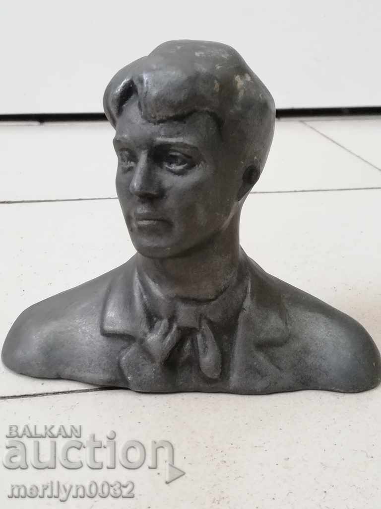 Metal bust Sergei Esenin figure plastic figure