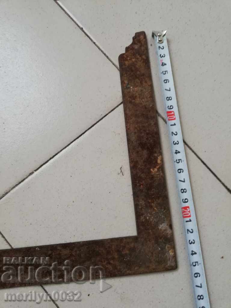 Auction  Old hammer angle wooden tool forged iron