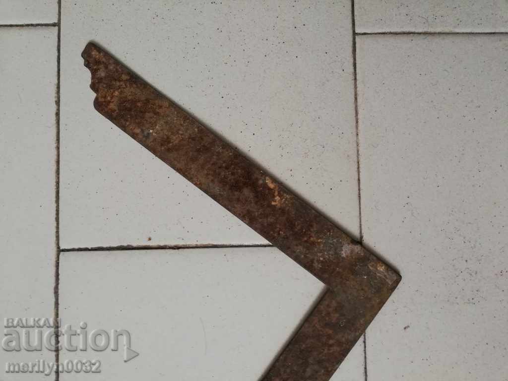 Old hammer angle wooden tool forged iron - 5
