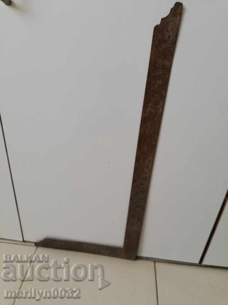 Old hammer angle wooden tool forged iron - 6