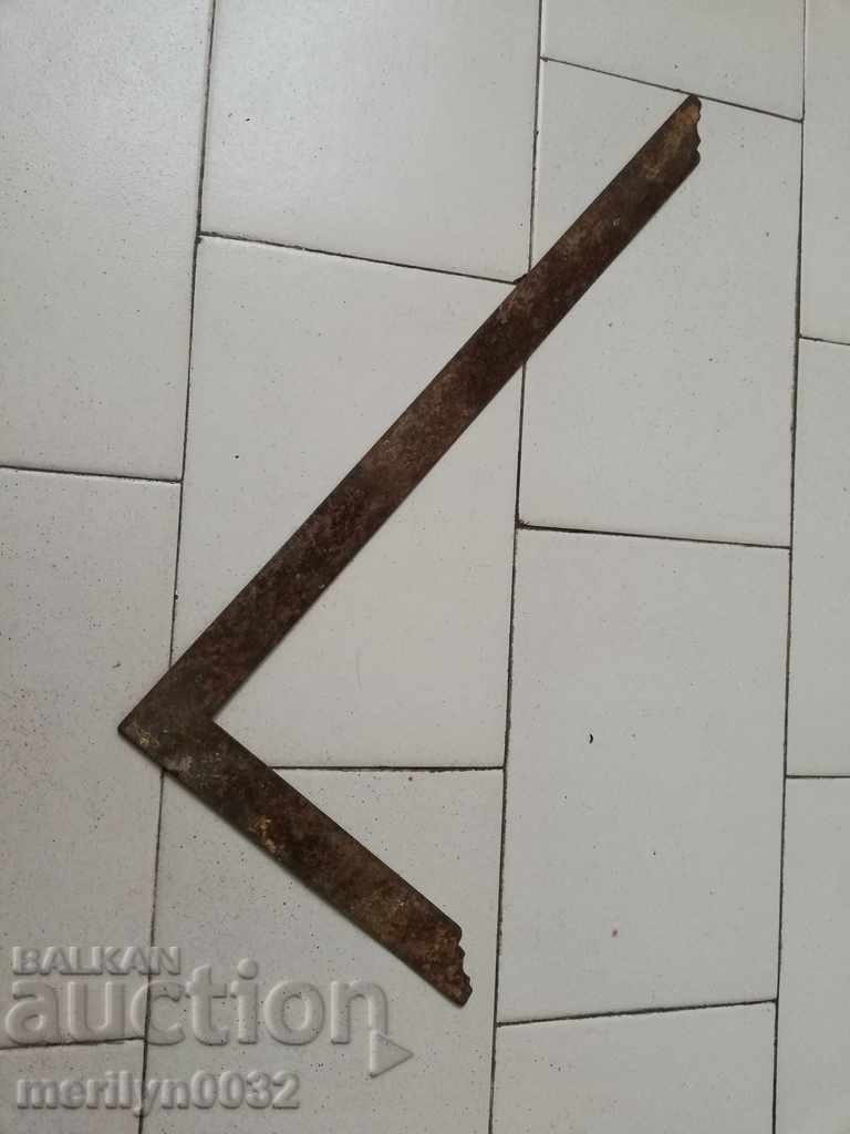 Old hammer angle wooden tool forged iron
