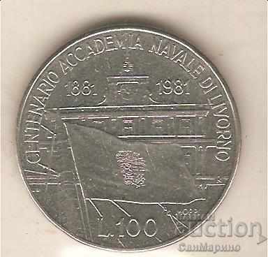 +Italia 100 Lire 1981 Academia Maritimă Livorno
