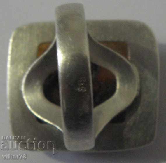 Inel de damă din argint cu chihlimbar - 5