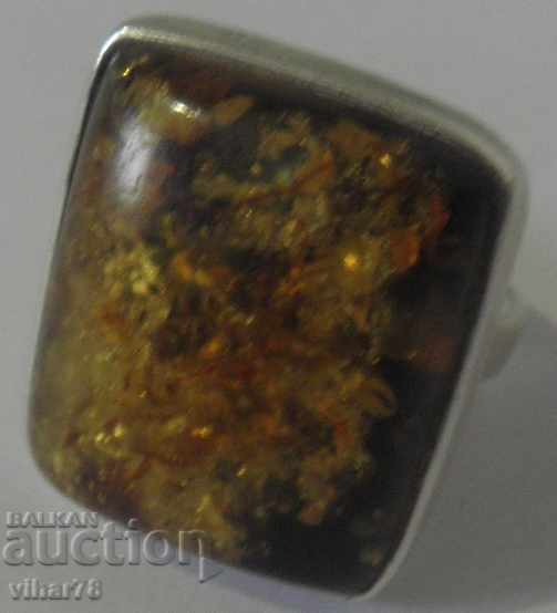 Women's Silver Ring with Amber - 7 Women's Silver Ring with Amber - 7