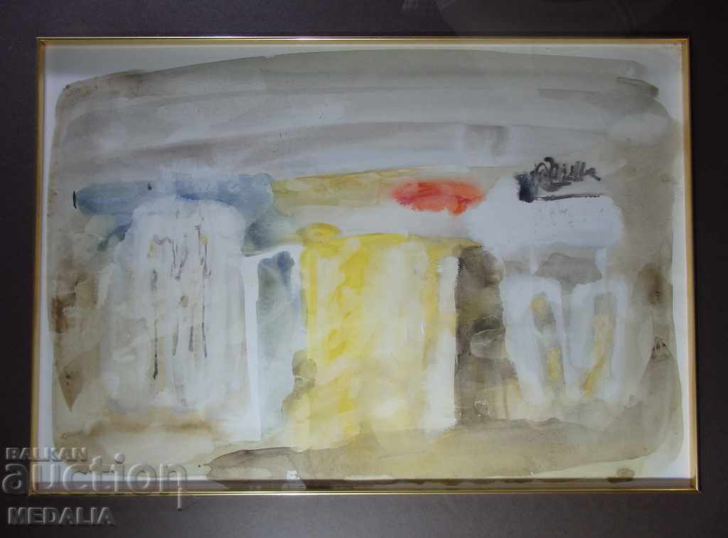 Dechko Uzunov-landscape-watercolor-framed with price 4000.00 BGN | € 2045.17
