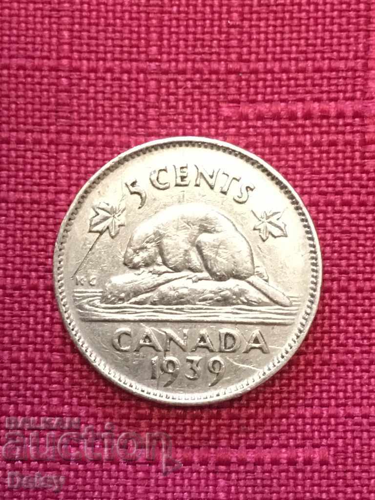 Canada 5 cenți 1939
