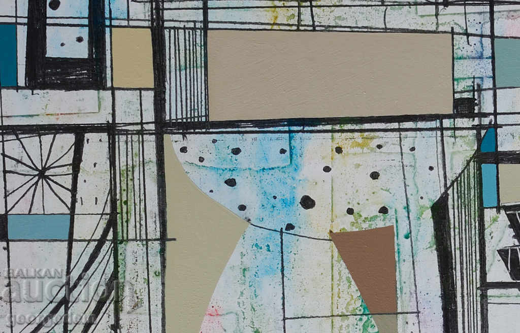 Auction painting, oil, cardboard Auction painting, oil, cardboard