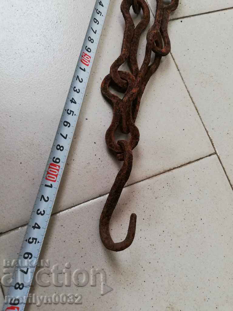 Παλιά πλαστά αλυσίδα άγκιστρο, άγκιστρα κρεμάστρα αλυσίδα ξέσπασμα - 6