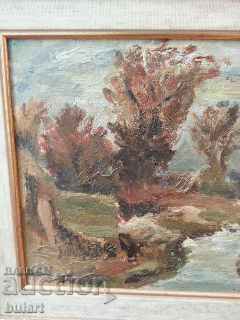 Auction Painting "Landscape with the river" Asen Nikolov.Material.Identification Auction Painting "Landscape with the river" Asen Nikolov.Material.Identification