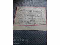 Hartă veche de ZONARE a Bulgariei