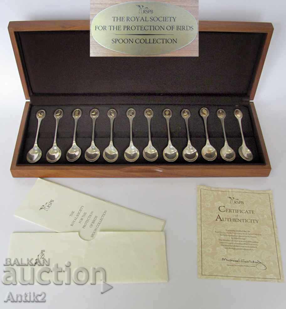Set antique de linguri de argint.Certificați