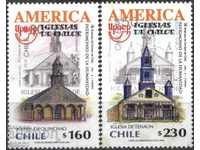 Чисти марки Архитектура Църкви  Америка UPAEP  2001 от Чили