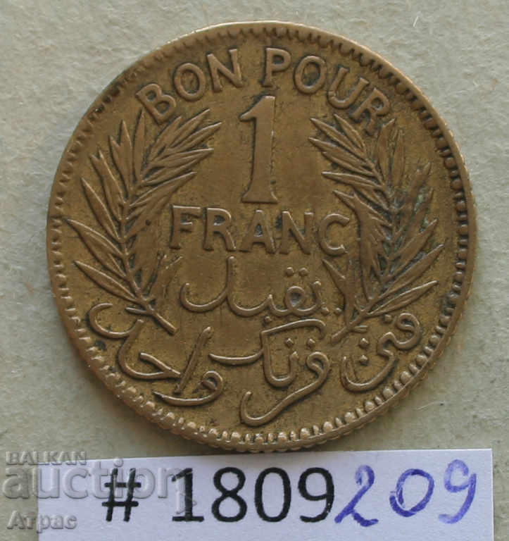 1 φράγκο 1921 Τυνησία