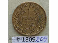 1 франк 1921 Тунис