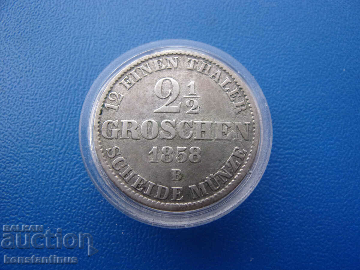 Oldenburg 2½ Groscha 1858 In Rare