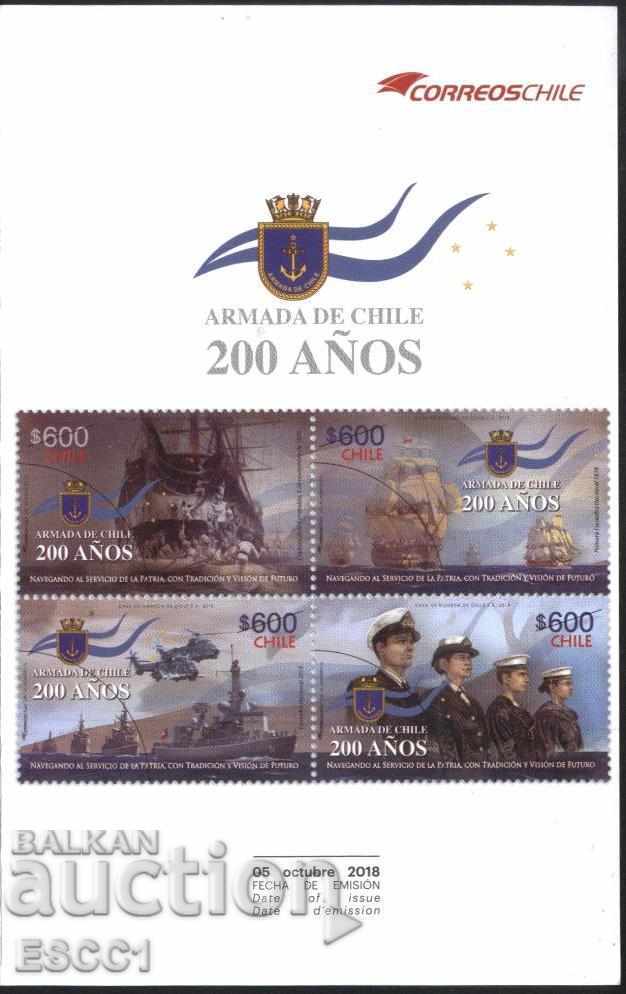 Брошура (листовка) Марки 200 години Армада 2018 от Чили