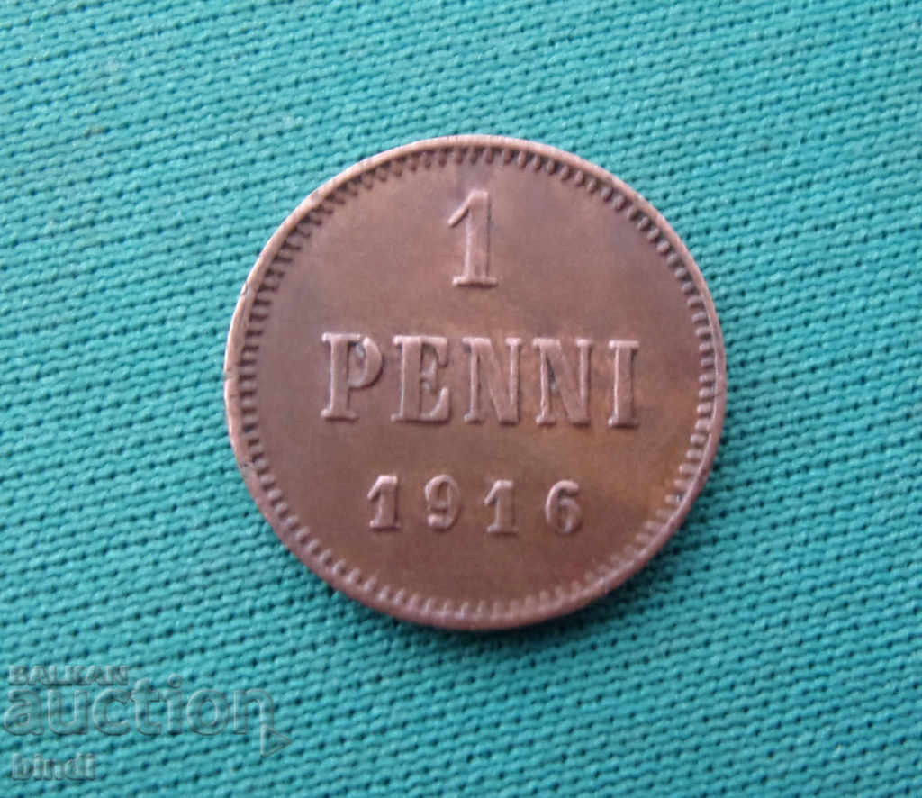 Russia - Finland 1 Penny 1916 Rare Coin