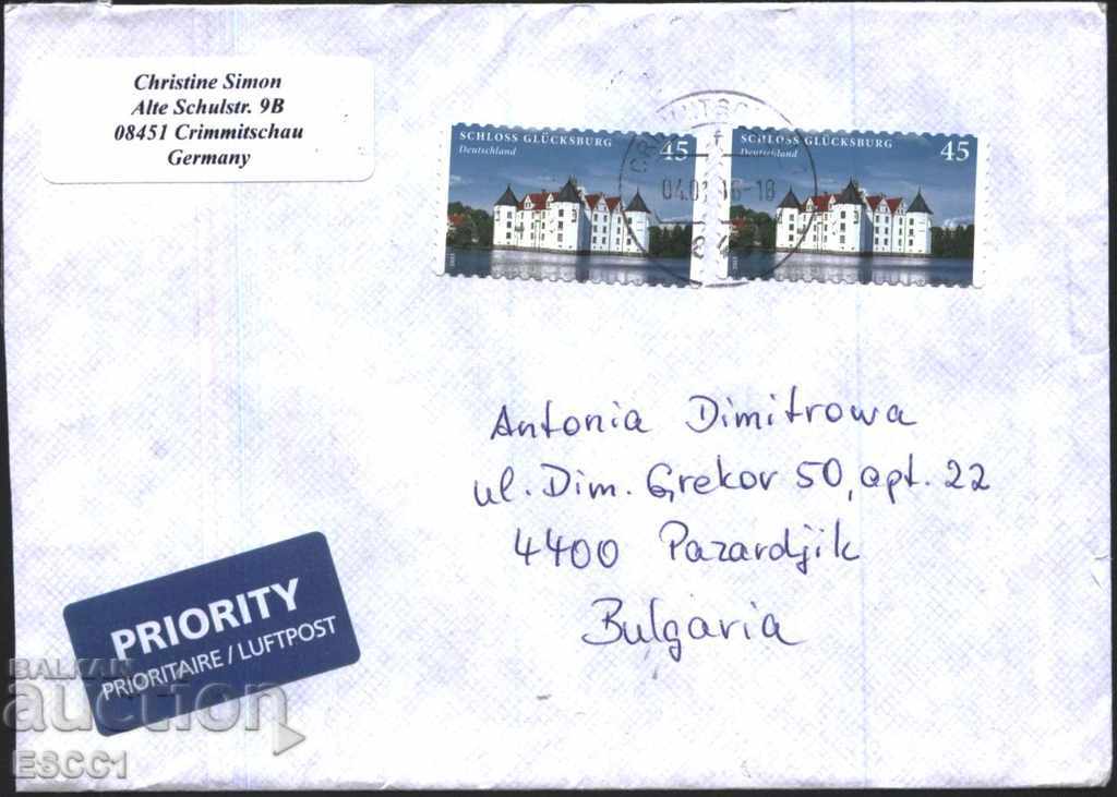 Traveled Envelope with Architecture Castle 2013 from Germany