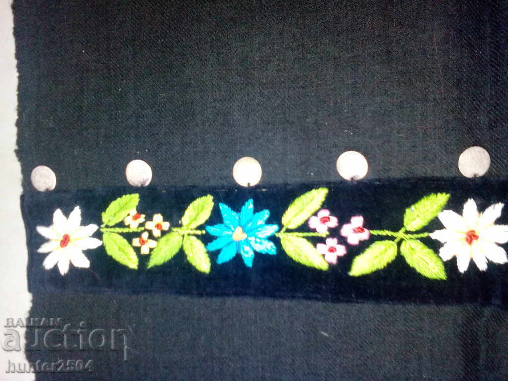 Apron, Costume, old hand-embroidered, white coins, /black/ with price € 15.95 | 31.20 BGN