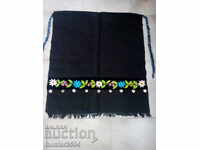 Apron, Costume, Old Hand Embroidered, White Money, / Black /