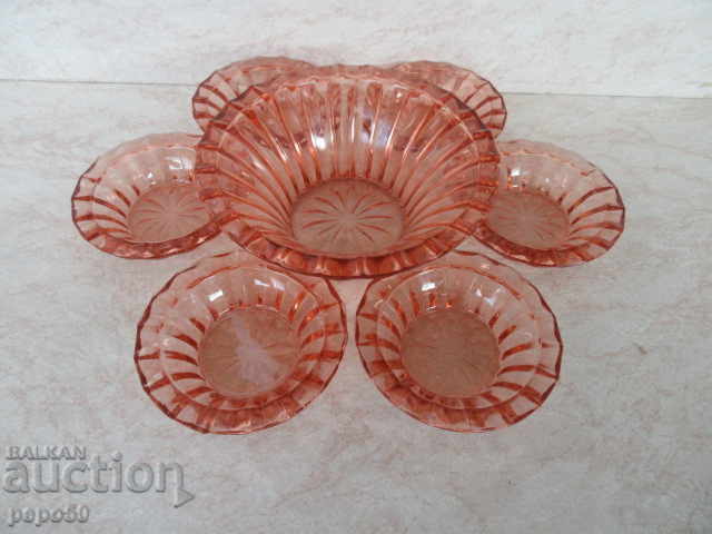 SERVICIU PENTRU DULCE - STICLĂ COLORATĂ /URSS/SOC SERVICIU PENTRU DULCE - STICLĂ COLORATĂ /URSS/SOC