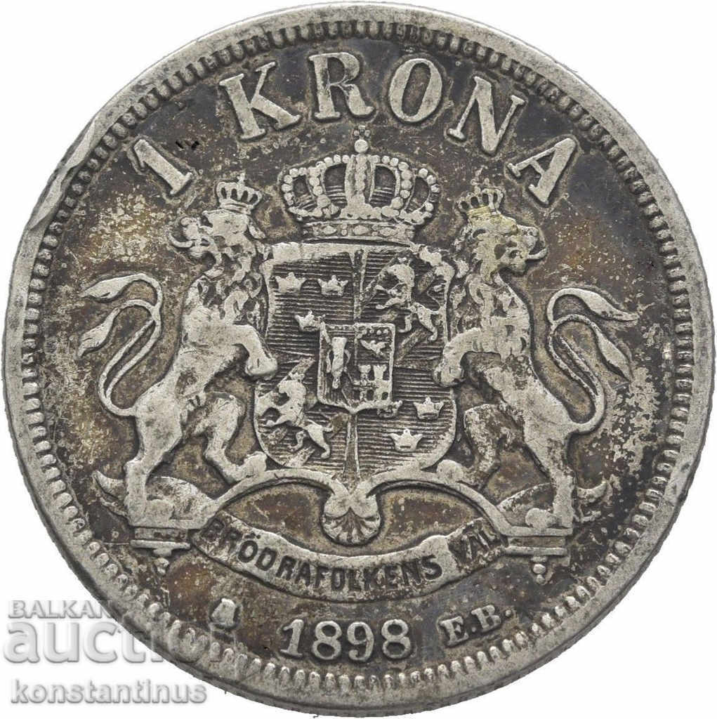 Sweden 1 Crown 1898 Rare