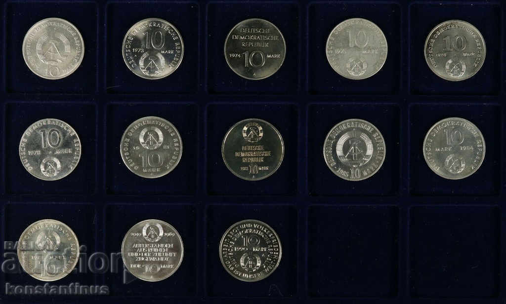 GDR Lot 13 piese 10 Timbre 1971 - 1990 UNC cu preț € 86.92 | 170.00 BGN