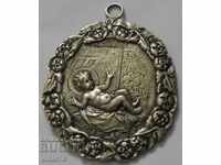 Сребърен медальон  кръщене