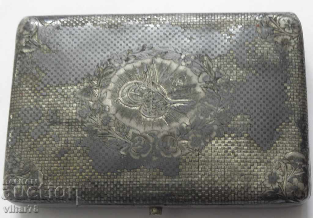 OLD SILVER TURKISH SNOK BOX WITH ALL KINDS OF SEALS