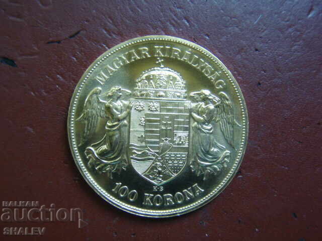 Livrarea 100 Coroane 1908 Ungaria (100 koroni Ungariya) - Unc (zlato)