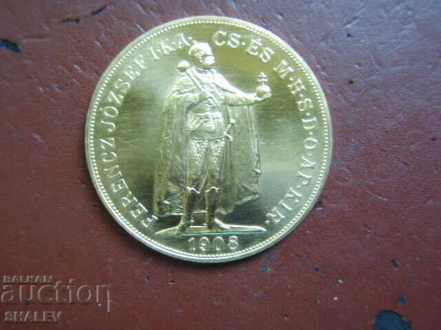 100 Korona 1908 Hungary (100 Korona Hungary) - Unc (gold) - 6 100 Korona 1908 Hungary (100 Korona Hungary) - Unc (gold) - 6