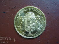 100 Κορώνα 1908 Ουγγαρία (100 koroni Ungariya) - Unc (χρυσός)