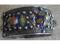 Old silver bracelet with enamel